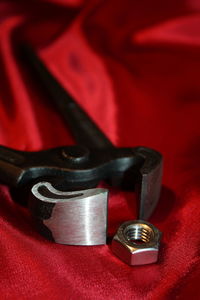 Close-up of red wine on table