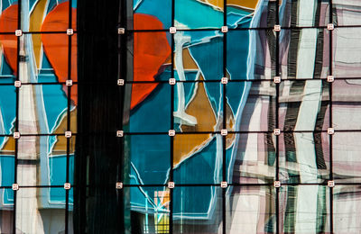 Full frame shot of reflections on building