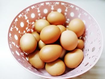 Close-up of eggs in plate