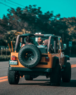 Vintage car on road