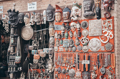 Souvenirs on display for sale in market