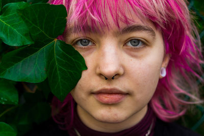 Close-up portrait of woman