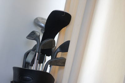 Close-up of golf clubs