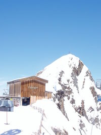 Low angle view of built structure against clear sky