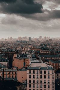 High angle view of townscape against sky