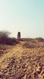 Scenic view of desert against clear sky