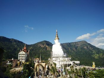 High angle view of temple against sky