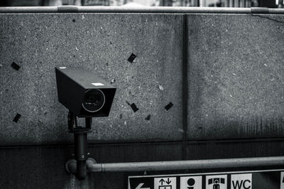 Close-up of text on wall