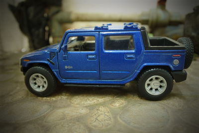 Close-up of toy car