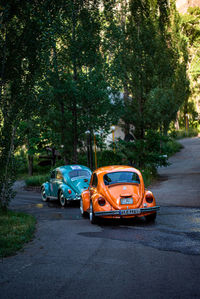 Vintage car on street