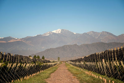 Scenic view of mountains against clear sky