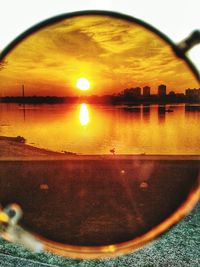 Scenic view of sunset over water