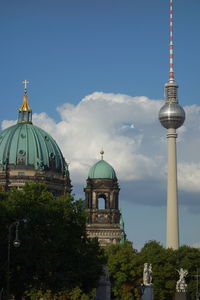 View of cathedral and buildings against sky