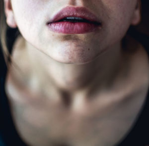 Close-up of woman lips