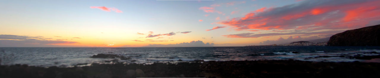 Scenic view of sea during sunset