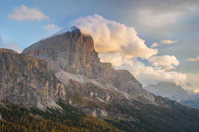 Scenic view of rocky mountains against sky