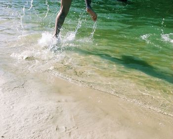 Waves splashing in water