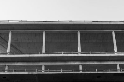 Low angle view of bridge against clear sky