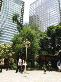 Woman standing in city