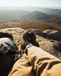 Low section of man on mountain