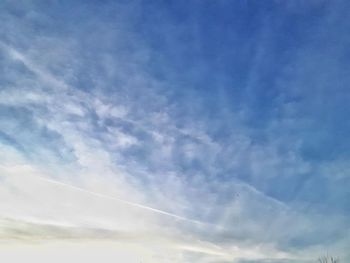 Low angle view of vapor trail in sky