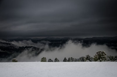 Panoramic view of mountains against sky