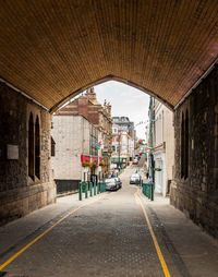 Street amidst old buildings in city