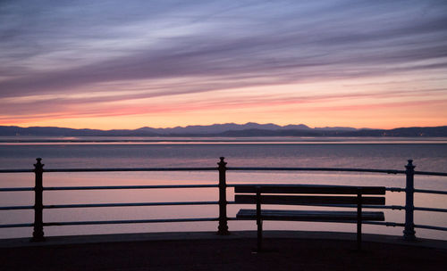 A beautiful colorful sunset view on the morecambe beach