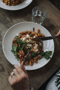 Food on plate in restaurant