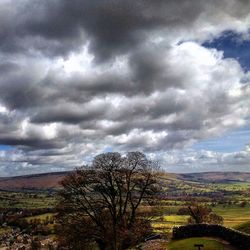 Scenic view of landscape against cloudy sky