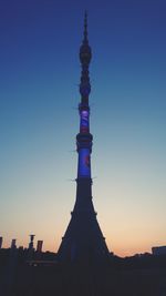 Silhouette of building against sky during sunset