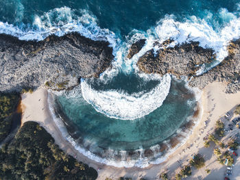 High angle view of beach