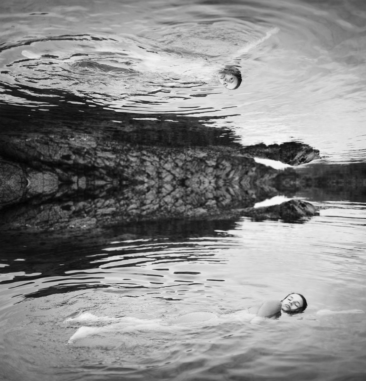 DUCK SWIMMING ON LAKE