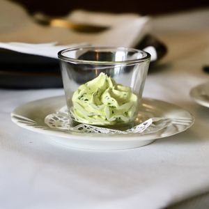 Close-up of tea in glass on table