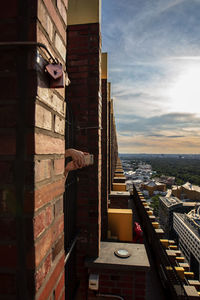 View of buildings in city against sky