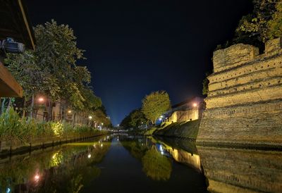 View of illuminated city at night