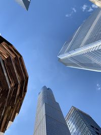 Low angle view of modern buildings against sky