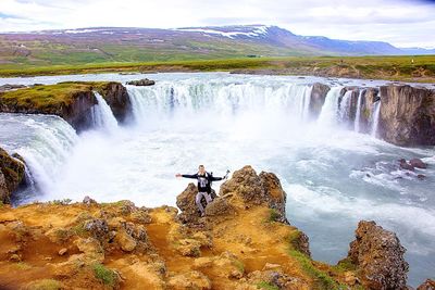 River flowing through rocks