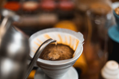 High angle view of coffee