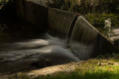 Water flowing from dam