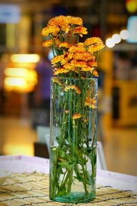 Close-up of glass vase on table