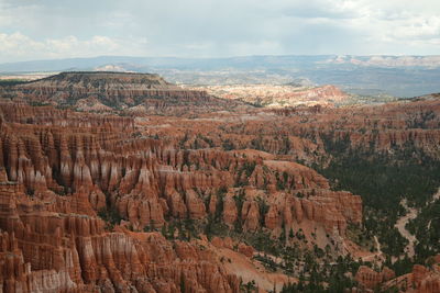 Panoramic view of bryce canyon landscape against sky
