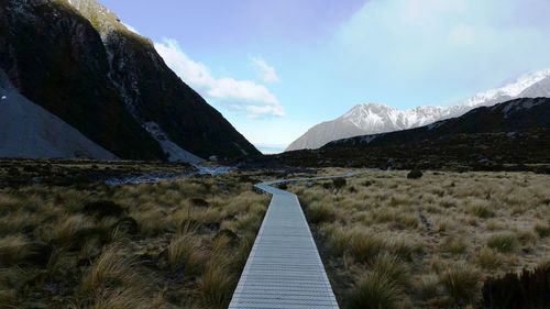 Scenic view of mountains against sky