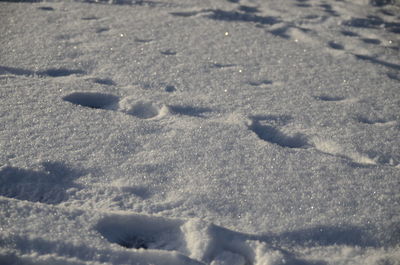 Full frame shot of snow on field