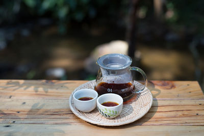 Coffee cup on table