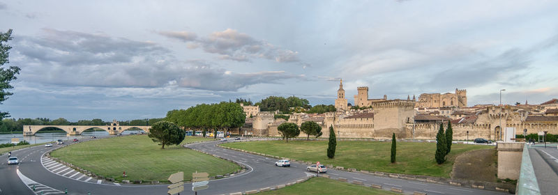 Panoramic view of city against sky