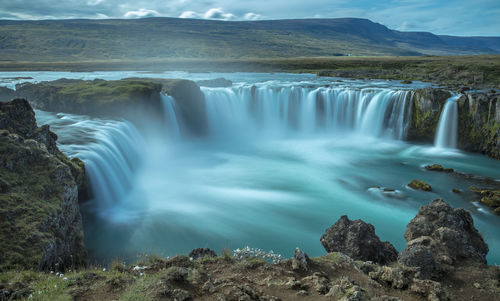 Scenic view of waterfall