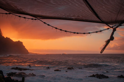 Scenic view of sea during sunset