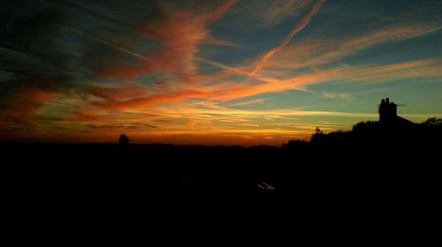 Silhouette of landscape at sunset