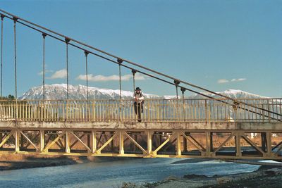 Low angle view of bridge against sky
